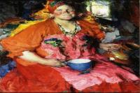 《手持茶罐的村姑》阿尔希波夫 俄国