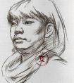 女青年肖像素描