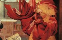 马蒂亚斯·格鲁内瓦尔德（Matthias Grünewald，德国）作品-大天使加百列（来自艾森海姆祭坛画报的细节）