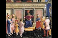 弗拉·安杰利科（Fra Angelico，意大利，1400-1455）作品-利修斯之前的圣科斯马斯和圣达米安