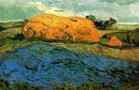 文森特·梵高 –雨天下的干草堆 油画作品