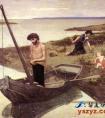 夏凡纳《贫穷的渔夫》 夏凡纳油画作品-法国