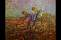 文森特·梵高 –1889年，挖土的两个农民