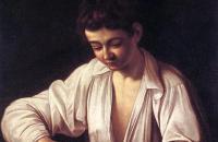 卡拉瓦乔《削水果男孩》 卡拉瓦乔油画作品 意大利