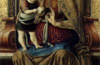 卡洛·克里维利（Carlo Crivelli，意大利画家，1435-1495）作品--圣母子登基
