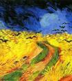 前500幅世界名画-梵高《乌鸦群飞的麦田》 梵高油画作品-荷兰
