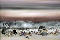 前500幅世界名画-过剩丝带” Yves Tanguy - 布面油画 - 35 x 45 cm