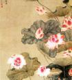 唐艾《荷花图》 唐艾国画作品-清