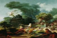 前1000幅世界名画-《恋人的花冠》弗拉戈纳尔 法国