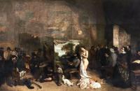 前500幅世界名画-居斯塔夫・库尔贝油画《画室》作品