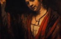 前1000幅世界名画-《凭窗的亨德丽娅》伦勃郎 荷兰