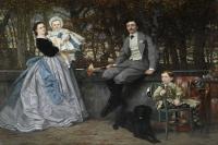 前1000幅世界名画-《米拉蒙侯爵夫妇和孩子们》蒂索 法国