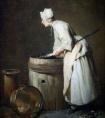 夏尔丹的《洗碗碟的女佣》作品