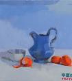 蓝色罐子油画示范