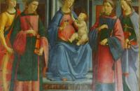 多梅尼哥·基尔兰达约（Domenico Ghirlandaio，1448-1494，意大利）作品-麦当娜和孩子 1