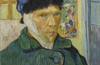 前500幅世界名画-梵高  《扎着耳朵的自画像》（1889年）