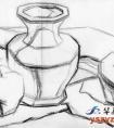 素描静物步骤-花瓶、苹果、雪梨画法