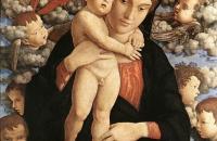 安德里亚·曼特尼亚（Andrea Mantegna，意大利画家，1431-1506）作品-麦当娜和孩子与小天使