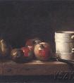 夏尔丹的《有白杯的静物》作品