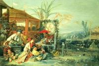 前1000幅世界名画-《有中国人物的风景》布歇 法国