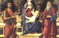 桑德罗·波提切利（Sandro Botticelli，意大利画家，1445-1510）作品-–圣母子登基