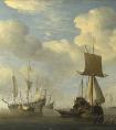 范德维德的《停泊的英国船只和荷兰轮船》作品