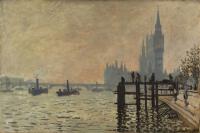 前500幅世界名画-“威斯敏斯特下方的泰晤士河” 克劳德·莫奈 - 布面油画 - 72 x 47 cm