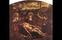 巴托洛梅·贝尔梅霍（Bartolomé Bermejo，西班牙，1440-1501）作品-佳能 Luis Desplá 的圣母怜子图 1