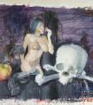 女人与骷髅-油画演示教程 5