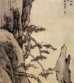 弘仁《黄海松石图》 弘仁国画作品-清