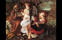 卡拉瓦乔《逃往埃及途中歇息》 卡拉瓦乔油画作品 意大利