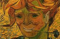 前500幅世界名画（68）-梵高《带着矢车菊的年轻人》 梵高油画作品-荷兰
