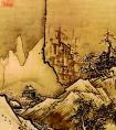 雪舟等杨《秋冬山水图.冬景》国画作品（日本）