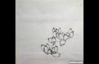 写意《玉兰双雀图》示范步骤