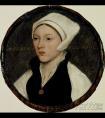 荷尔拜因的《白色头巾的年轻女子肖像》作品