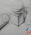 高一学生几何形体素描作品