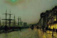 前1000幅世界名画-“坎尼格拉斯哥” John Atkinson Grimshaw - 布面油画, 油画 - 61 x 91 cm