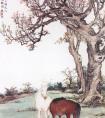 赵时的《秋林散牧图》作品