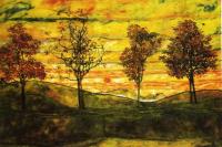 前1000幅世界名画-《四棵树》席勒 奥地利