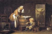 前1000幅世界名画-《洗衣妇》夏尔丹 法国