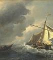 范德维德的《强风中的荷兰船只》作品