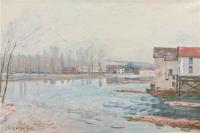 阿尔弗雷德·西斯利（Alfred Sisley，法国画家）作品-《L'hiver À Moret (1891)》