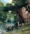 库尔贝《小溪边的樟鹿》作品-法国