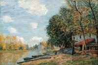 阿尔弗雷德·西斯利（Alfred Sisley）作品《1877年的卢恩河两岸》