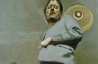 前500幅世界名画-卢西安·弗洛伊德 《与两个孩子的反思（自画像）》