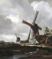 雷斯达尔的《哈勒姆附近的风车景观》作品