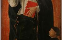 安东尼亚佐·罗马诺（Antonazzo Romano，1430-1510，意大利画家）作品-圣文森佐·费雷尔，基督法官和捐赠者
