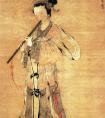 唐寅《吹箫图》国画作品_明
