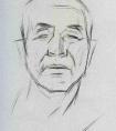 正面老头头像素描教程