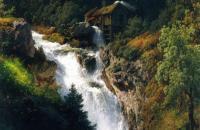 赫尔曼·赫尔佐格（Hermann Herzog）--《Mountain 瀑布》作品